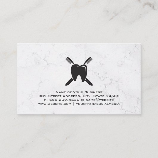 Tooth en Brush Logo Visitekaartje (Achterkant)