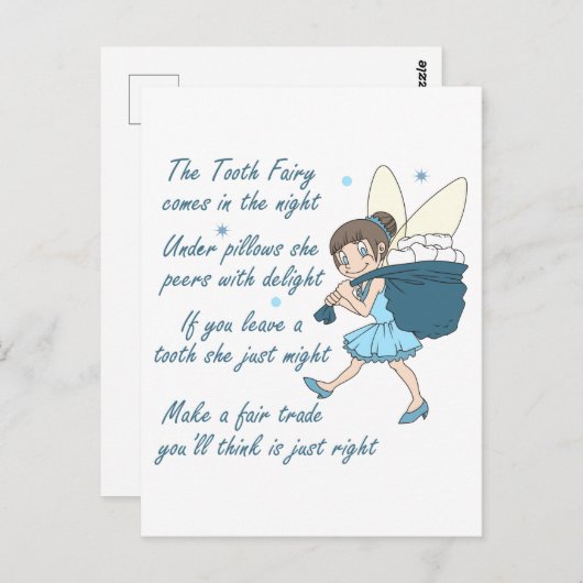 Tooth Fairy Briefkaart (Voorkant / Achterkant)