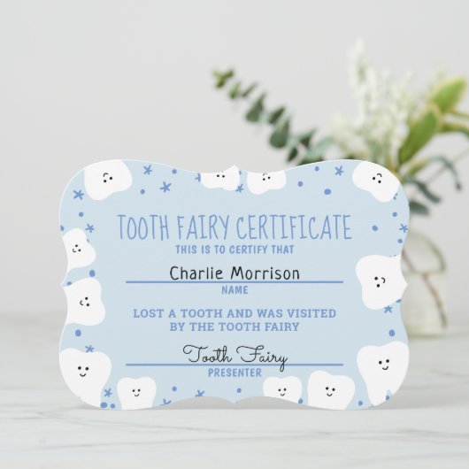 Tooth Fairy Certificate Boy 2 Kaart (Staand voorkant)
