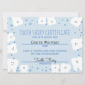 Tooth Fairy Certificate Boy Kaart (Voorkant)