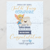 Tooth Fairy Certificate for boys Nursery Sign (Voorkant)