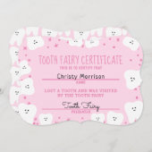 Tooth Fairy Certificate Girl 2 Kaart (Voorkant / Achterkant)