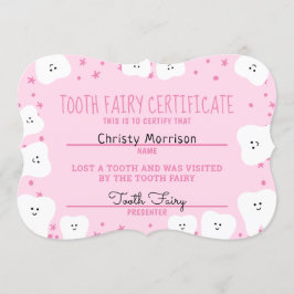 Tooth Fairy Certificate Girl 2 Kaart
