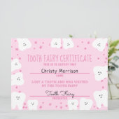 Tooth Fairy Certificate Girl Kaart (Staand voorkant)