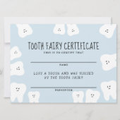 Tooth Fairy Certificate Kaart (Voorkant)