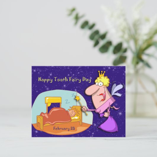 Tooth Fairy Day 28 februari Briefkaart (Staand voorkant)