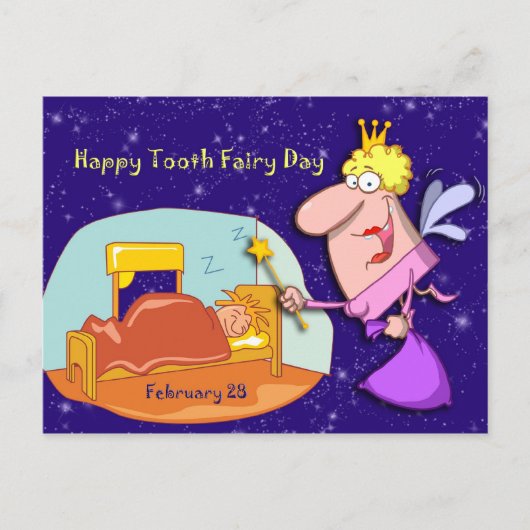 Tooth Fairy Day 28 februari Briefkaart (Voorkant)