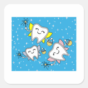 Tooth Fairy Dentist Lost Milk Tooth Vierkante Sticker