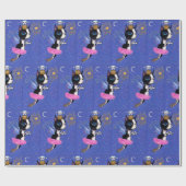 Tooth Fairy Dog Boston Terrier Pink Tutu Crown Cadeaupapier (Vlak)