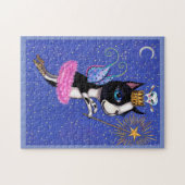 Tooth Fairy Dog Boston Terrier Pink Tutu Crown Legpuzzel (Horizontaal)