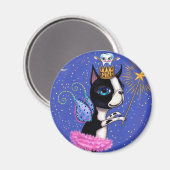 Tooth Fairy Dog Boston Terrier Pink Tutu Crown Magneet (Voorkant / Achterkant)