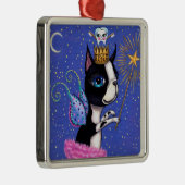 Tooth Fairy Dog Boston Terrier Pink Tutu Crown Metalen Ornament (Rechts)