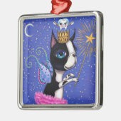 Tooth Fairy Dog Boston Terrier Pink Tutu Crown Metalen Ornament (Links)