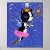 Tooth Fairy Dog Boston Terrier Pink Tutu Crown Poster (Voorkant)