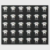 Tooth Fairy Funny Tooth Pun Dark BG Cadeaupapier (Vlak)