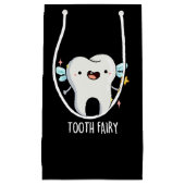 Tooth Fairy Funny Tooth Pun Dark BG Klein Cadeauzakje (Voorkant)