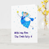 Tooth Fairy Gefeliciteerd Kaart (Gele Bloem)