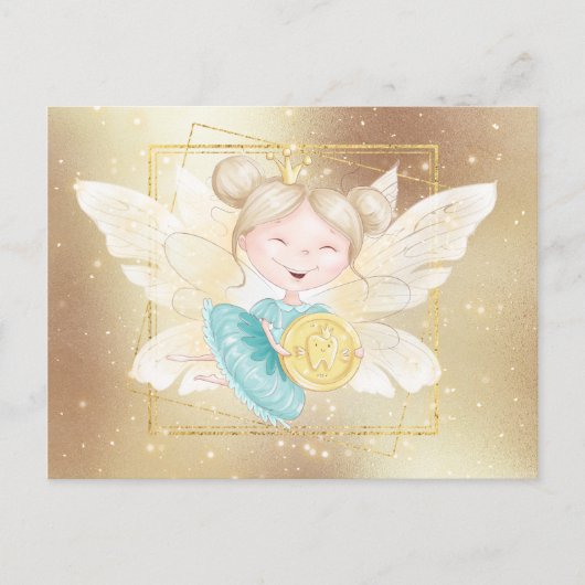 Tooth fairy | gouden tand van prinses briefkaart (Voorkant)