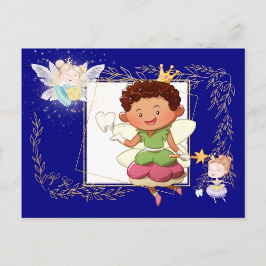 Tooth fairy | Jonge gouden munt van prinskeertande Briefkaart (Voorkant)