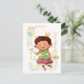 Tooth fairy | Jonge prins en prinsesgoud Briefkaart (Staand voorkant)