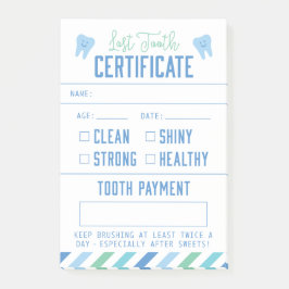 Tooth Fairy Keepomwille Certificate Boy Post-it® Notes