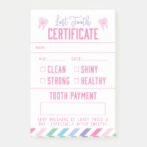 Tooth Fairy Keepomwille Certificate Girl