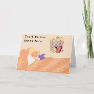 Tooth Fairy Leaving Money for Young Boy Kaart