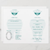 Tooth Fairy Letter & Receipt Blauwgroen (Voorkant / Achterkant)