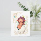 Tooth fairy | lijst van damesprinses goud briefkaart (Staand voorkant)