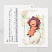 Tooth fairy | lijst van damesprinses goud briefkaart (Voorkant / Achterkant)
