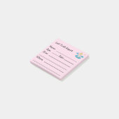 Tooth Fairy Lost Tooth Report Kinder Post-it Notes (Schuin)