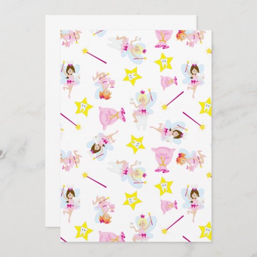  Tooth Fairy Magic Wand White Teeth Bedankkaart (Voorkant / Achterkant)