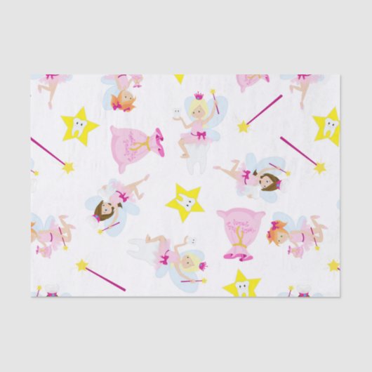  Tooth Fairy Magic Wand White Teeth Tissuepapier (Voorkant)