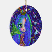 Tooth Fairy met Toothborstelkroonkroon en scharnie Keramisch Ornament (Rechts)