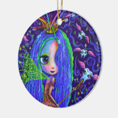 Tooth Fairy met Toothborstelkroonkroon en scharnie Keramisch Ornament (Links)