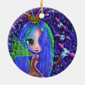 Tooth Fairy met Toothborstelkroonkroon en scharnie Keramisch Ornament (Achterkant)