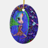 Tooth Fairy met Toothborstelkroonkroon & Flying Te Keramisch Ornament (Voorkant)