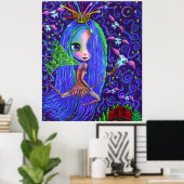 Tooth Fairy met Toothborstelkroonkroon & Flying Te Poster (Thuiskantoor)