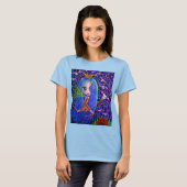 Tooth Fairy Moon & Stars Magic Wand Big Eyes T-shirt (Voorkant volledig)