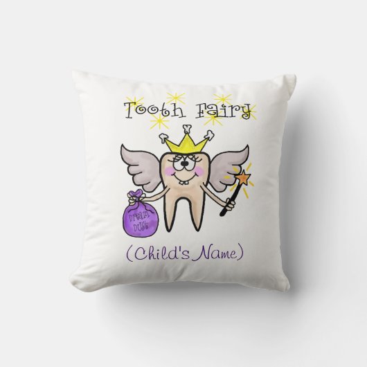 Tooth Fairy    PillowCustomize with Child's Name Kussen (Voorkant)