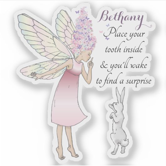 Tooth Fairy Poem Kinder gepersonaliseerde label (Voorkant)