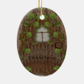 Tooth Fairy Princess op Paars paddenstoelOrnament Keramisch Ornament (Achterkant)