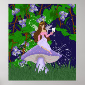 Tooth Fairy Princess op Paars paddenstoelPoster Poster (Voorkant)
