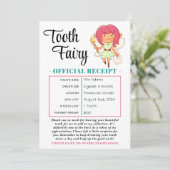 Tooth Fairy Receipt Tooth Loth Certificate Kaart (Staand voorkant)