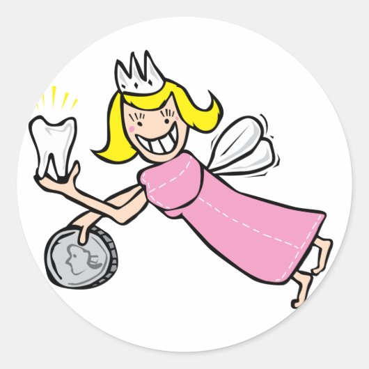 Tooth Fairy Ronde Sticker (Voorkant)