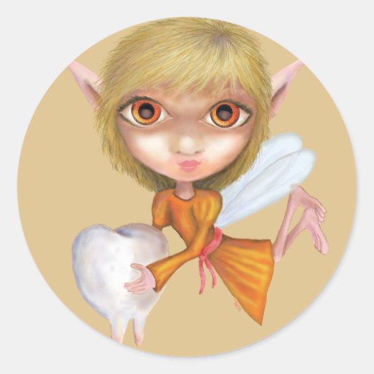 Tooth Fairy Ronde Sticker (Voorkant)