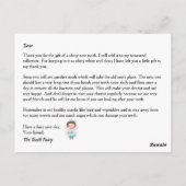 Tooth fairy roze regenboogschoorsteen glitter briefkaart (Achterkant)