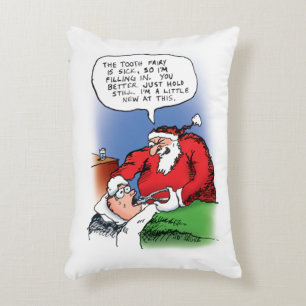 Tooth Fairy Santa Funny-kerstCartoon Accent Kussen