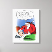 Tooth Fairy Santa Funny-kerstCartoon Canvas Afdruk (Voorkant)