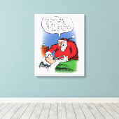 Tooth Fairy Santa Funny-kerstCartoon Canvas Afdruk (Insitu (Houten vloer))